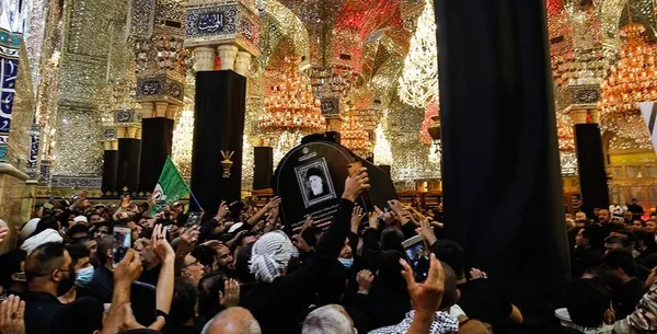 تشییع پیکر آیت الله حکیم در حرم مولا علی(علیه السلام)