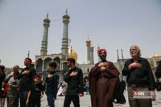 عزاداری و عرض تسلیت عاشقان امام باقر علیه السلام در حرم بانوی کرامت