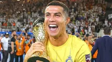 خوشحالی رونالدو پس از اولین قهرمانی با النصر! +عکس