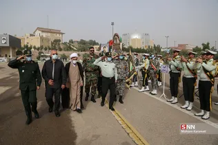 وداع با شهید مصطفی نامور در صبحگاه مشترک نیروهای مسلح قم
