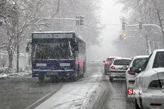 بارش برف و باران در تهران طی دوشنبه
