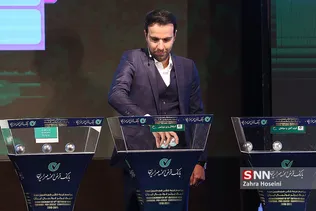 محسن خلیلی در مراسم قرعه کشی هجدمین دوره لیگ برتر فوتبال