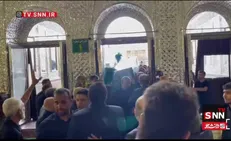 طواف پیکر سپهبد شهید سلامی گرداگرد حرم مطهر عبدالعظیم حسنی پیش از تدفین + فیلم