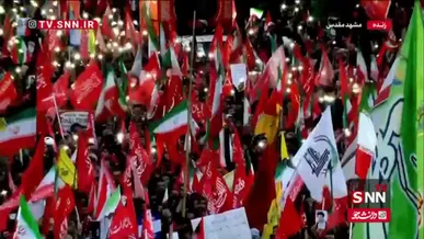 ستاره باران خیابان های مشهد در مراسم تشییع پیکر رهبر شهید