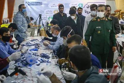 بازدید رئیس سازمان بسیج از کارگاه تولید ماسک و مواد ضدعفونی