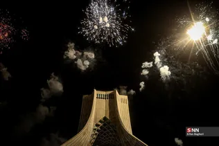 نور افشانی در شب سالگرد پیروزی انقلاب اسلامی