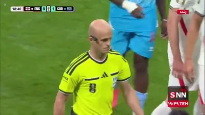 کارت زرد روی خطای شدید جود بلینگهام در دقیقه ۱۸ / کنگو 1 - 0انگلیس