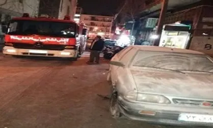 جاری شدن بنزین در خیابان رامسر/ هفت خودرو آتش گرفتند