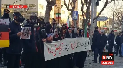 تجمع مردمی و دانشجویی در اعتراض به اقدامات و سخنان خصمانه دولت آلمان علیه ملت ایران + فیلم