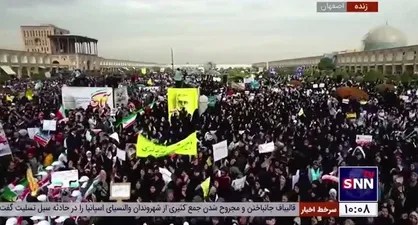 حضور و تجمع پرشور مردم اصفهان در میدان نقش جهان به مناسبت گرامیداشت یوم الله ۱۳ آبان