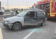 تصادف ۴ خودرو در اتوبان تهران ـ قم